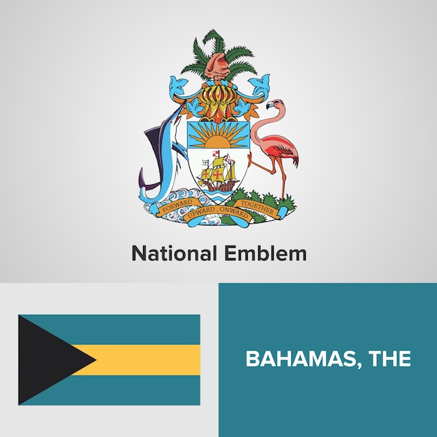 Premium Vector | The bahamas national emblem and flag