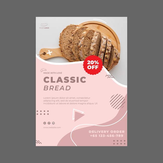 Free Vector | Bakery ad poster template