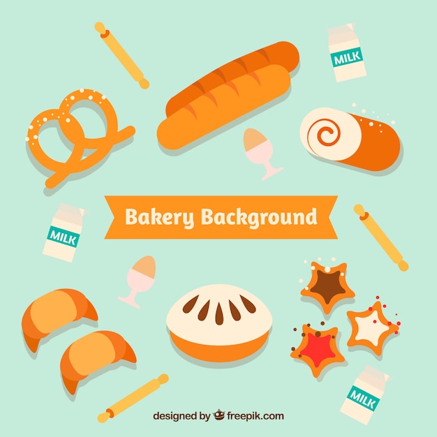 Free Vector | Bakery background in flat style