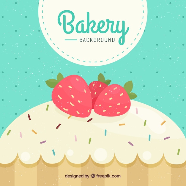 Bakery background with dessert in flat\
style