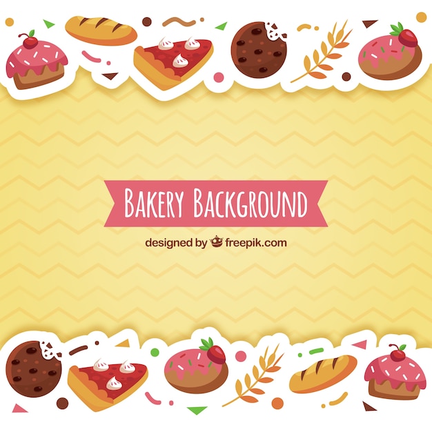 Bakery background with sweets in flat style Vector | Free Download