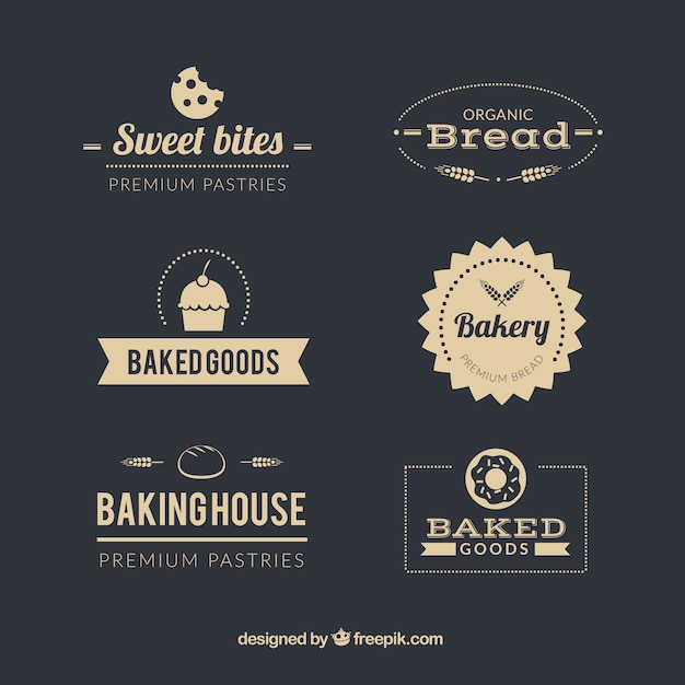 Free Vector | Bakery badges in retro and flat style