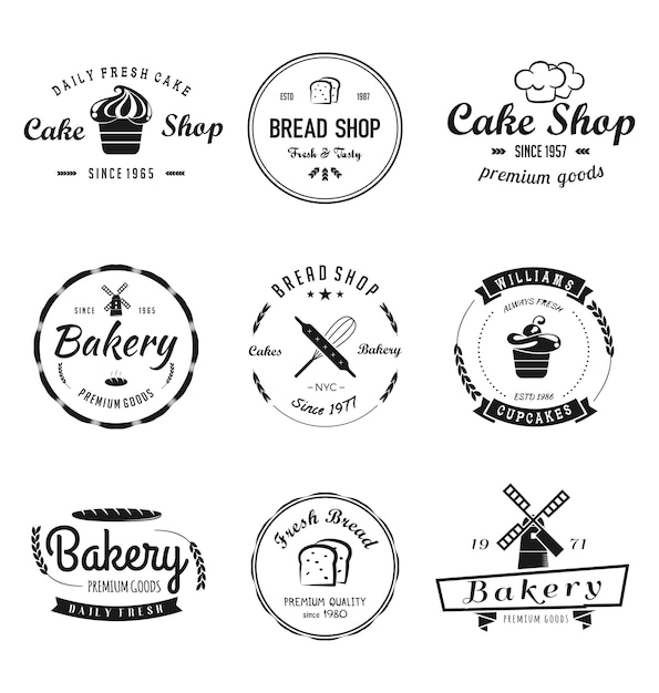 Download Free Bakery Cakes Vintage Logo Premium Vector Use our free logo maker to create a logo and build your brand. Put your logo on business cards, promotional products, or your website for brand visibility.