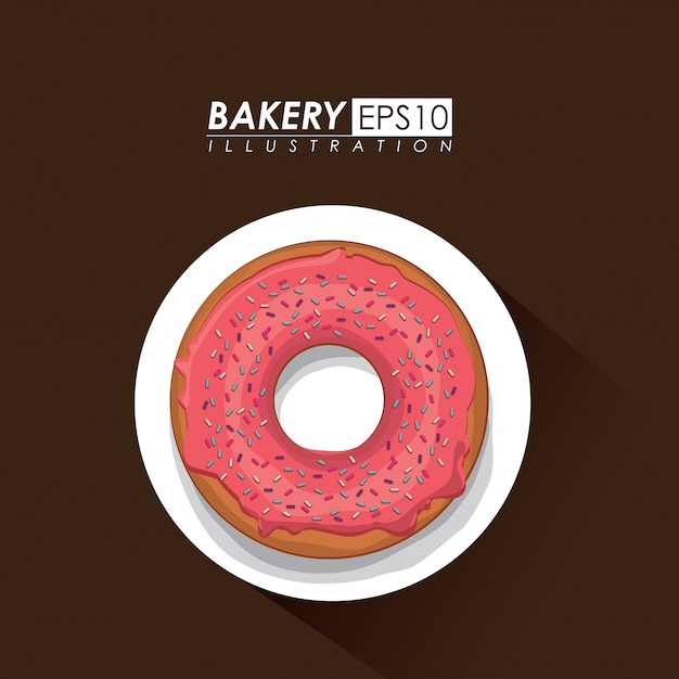 Bakery design over brown background vector illustration Premium Vector