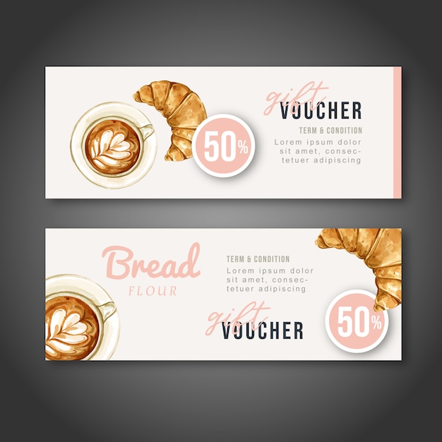 Bakery Gift Voucher Template Bread And Bun Collection Home Made