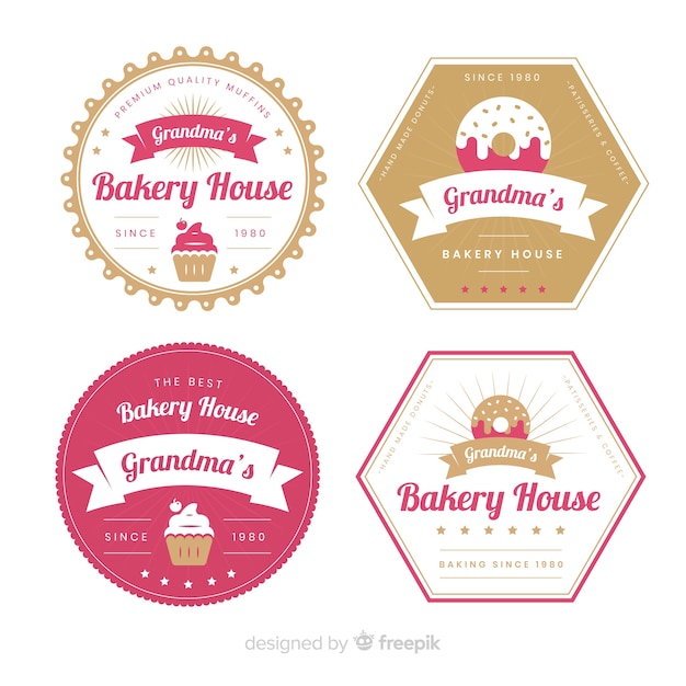 Bakery logo collection Free Vector
