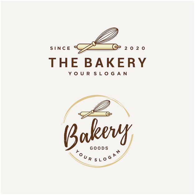 Bakery logo template set Premium Vector