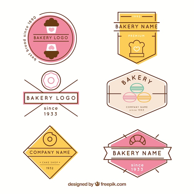 Download Free Download Free Bakery Logos Collection In Flat Style Vector Freepik Use our free logo maker to create a logo and build your brand. Put your logo on business cards, promotional products, or your website for brand visibility.