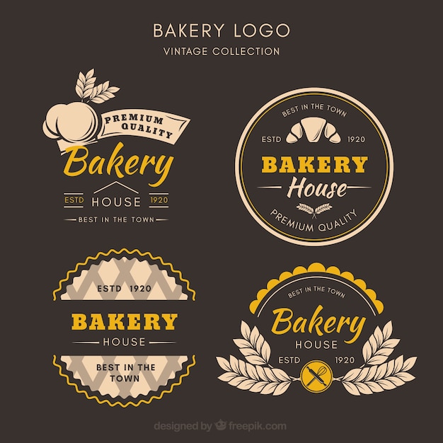 Download Free Bakery Logos Collection In Vintage Style Free Vector Use our free logo maker to create a logo and build your brand. Put your logo on business cards, promotional products, or your website for brand visibility.