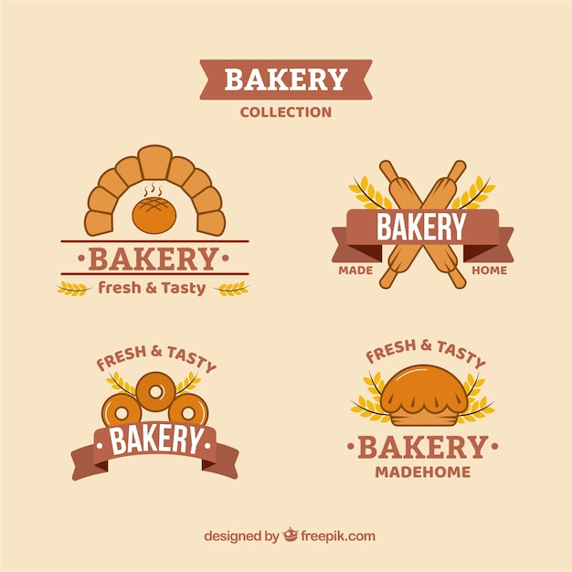 Download Free Bakery Logos Collection With Sweets And Bread Free Vector Use our free logo maker to create a logo and build your brand. Put your logo on business cards, promotional products, or your website for brand visibility.