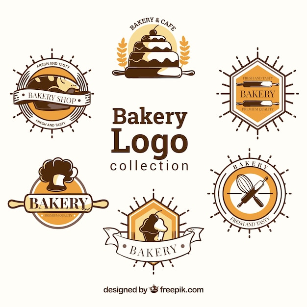 Download Free Bakery Logos Collection Free Vector Use our free logo maker to create a logo and build your brand. Put your logo on business cards, promotional products, or your website for brand visibility.