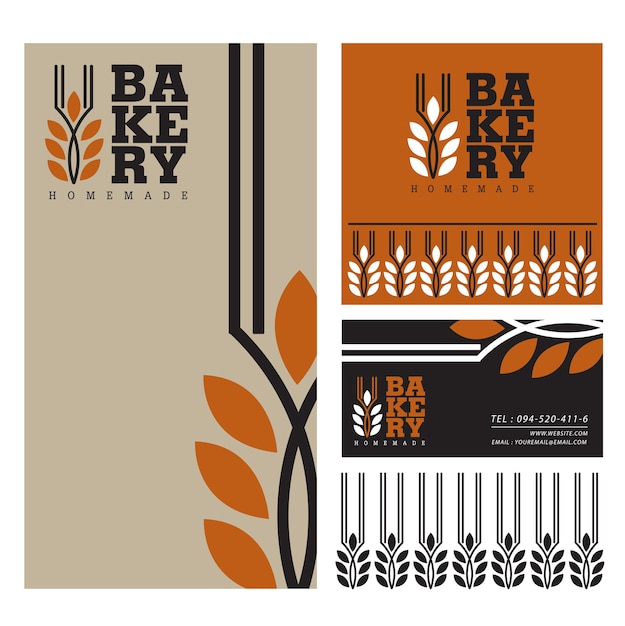  Bakery menu template logo vector illustration design