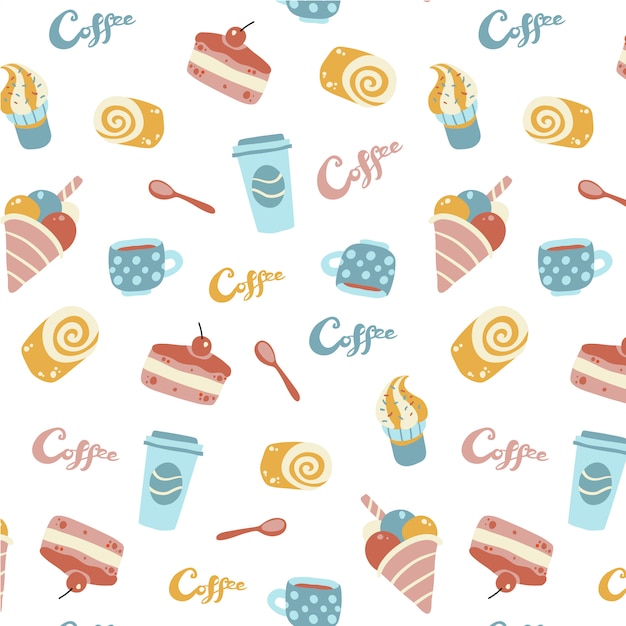 Bakery pattern design Premium Vector