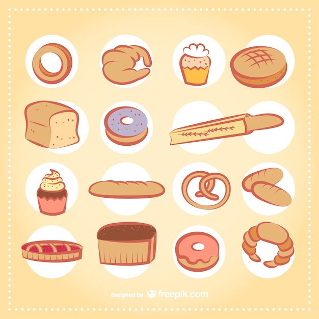 Download Free Vector | Bakery products pack