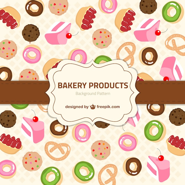  Bakery  products  pattern Vector Free Download