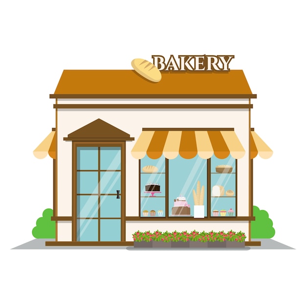 Download Bakery shop. shop icon in flat style design. | Premium Vector