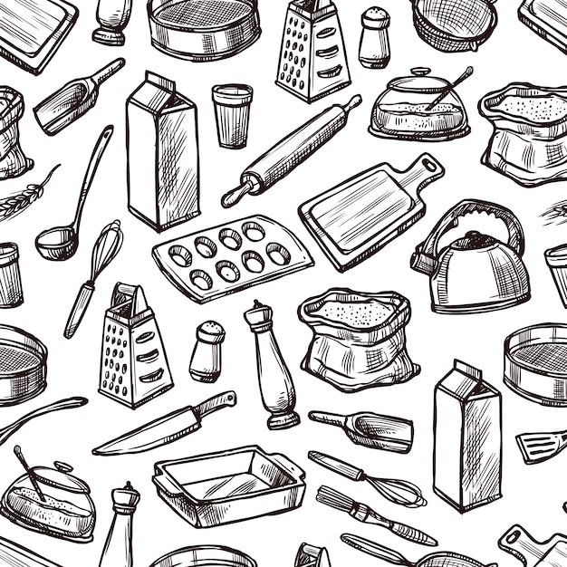 Free Vector | Baking seamless pattern