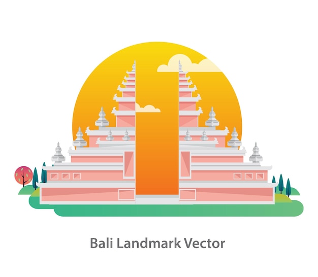 Premium Vector Bali Traditional Gate Bali Landmarks Vector