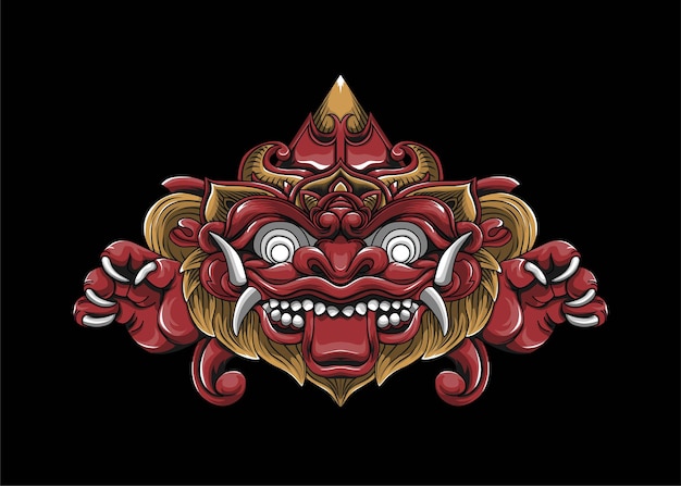 Premium Vector Balinese Barong Vector Logo Illustration