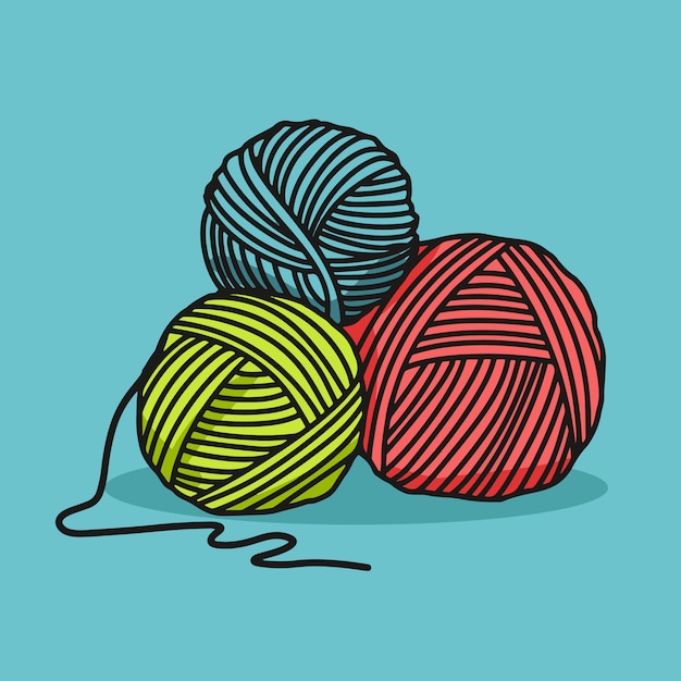 Download Ball of yarn cartoon illustration | Premium Vector
