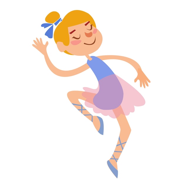 Premium Vector | Ballerina in a pink dress beautiful magical little ...