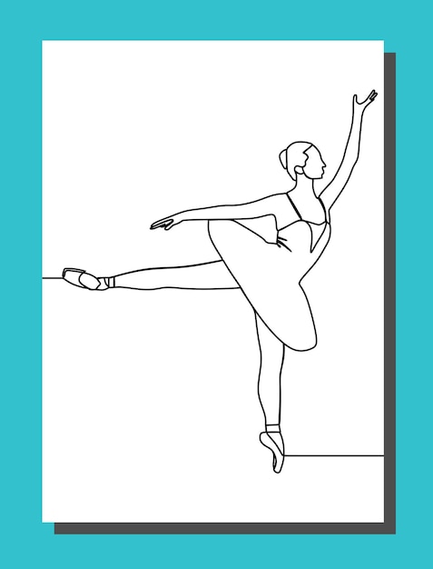 Premium Vector Ballerina Style One Line Continuous Line Art