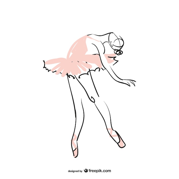 バレエダンサーのイラスト プレミアムベクター