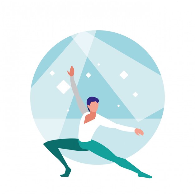 Ballet dancer man isolated icon Premium Vector