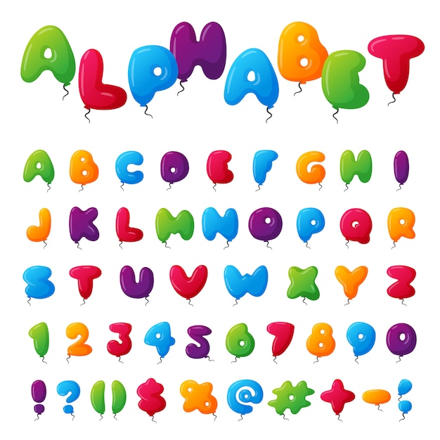 Premium Vector | Balloon alphabet set