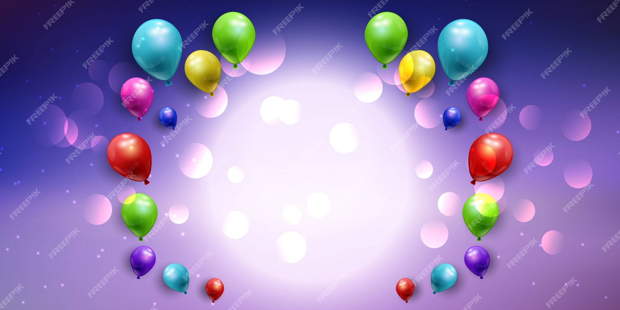 Free Vector | Balloon banner with bokeh lights