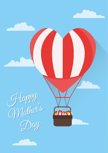 Balloon heart shaped mother's day
greeting