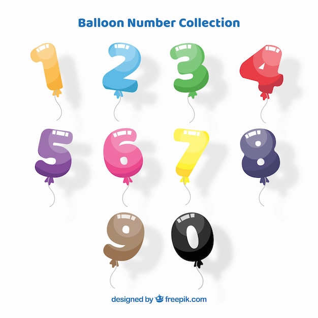 Free Vector Balloon number collection