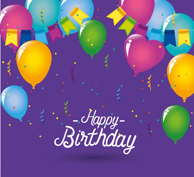 Free Vector | Balloons decoration with party banner design