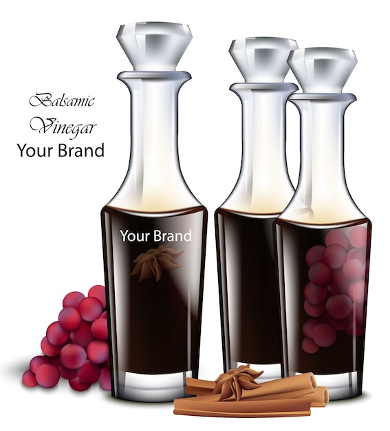 Download Premium Vector Balsamic Vinegar Realistic Detailed Illustrations