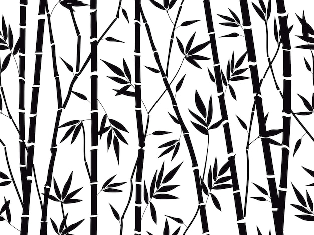 Premium Vector Bamboo Forest Silhouette Isolated On White