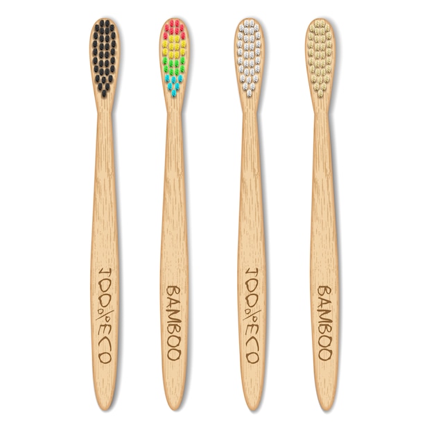 Download Premium Vector Bamboo Toothbrushes