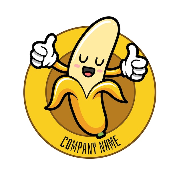 Download Free Vector | Banana character logo template