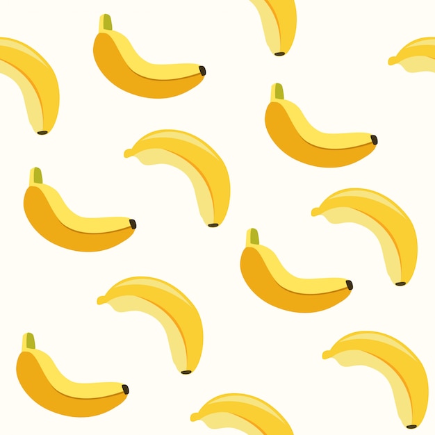 バナナかわいいシームレスパターン プレミアムベクター