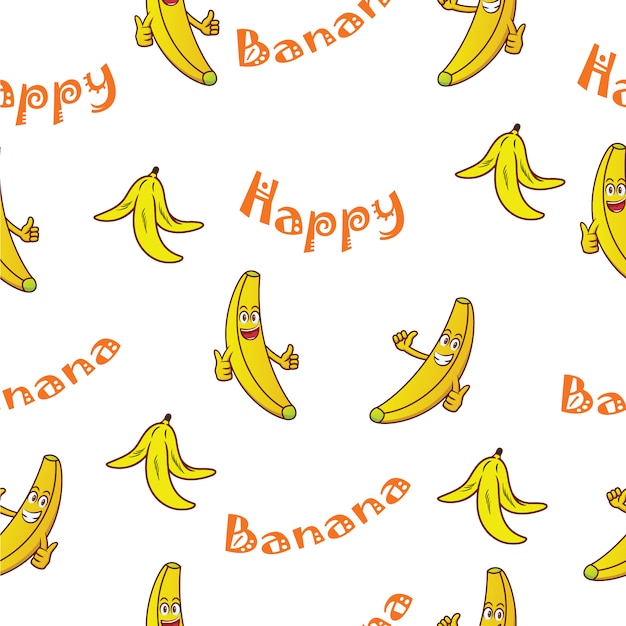 バナナパターンの背景 無料のベクター