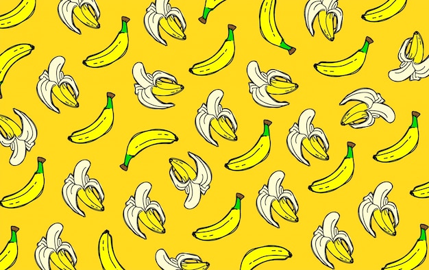 バナナの壁紙 プレミアムベクター