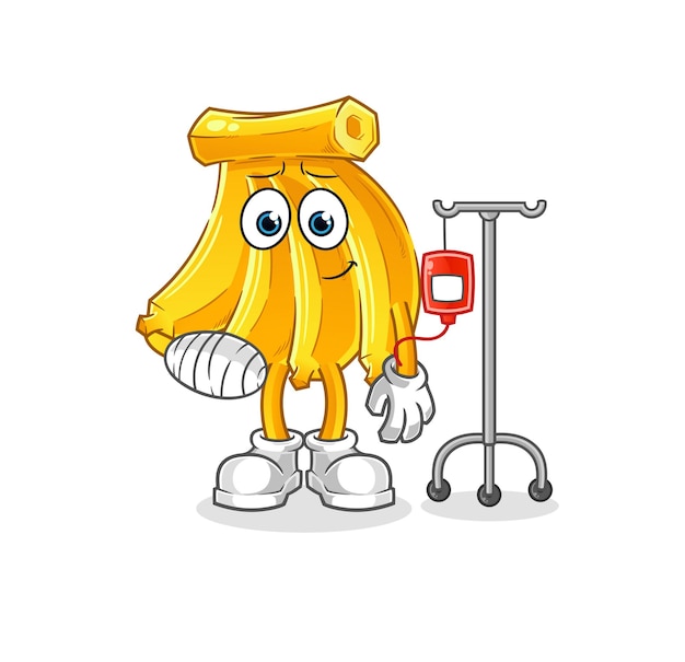 Premium Vector | Banana sick in iv illustration. character vector