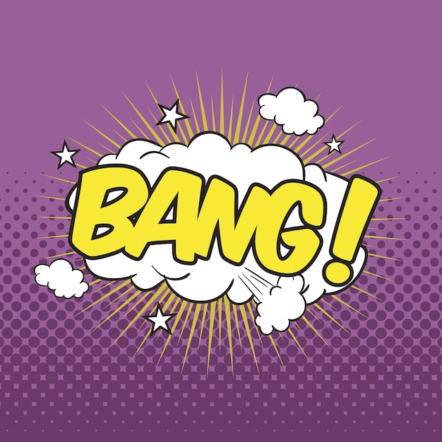 Bang! wording sound effect for comic speech bubble | Premium Vector