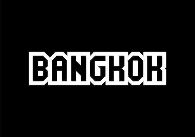 Premium Vector | Bangkok text with black and white typography design ...