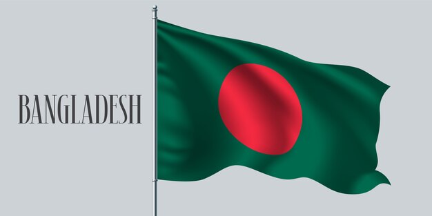 Download Bangladesh waving flag on flagpole illustration | Premium ...