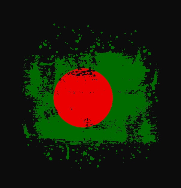 Premium Vector Bangladeshi Flag Brush Grunge Splatter Vector