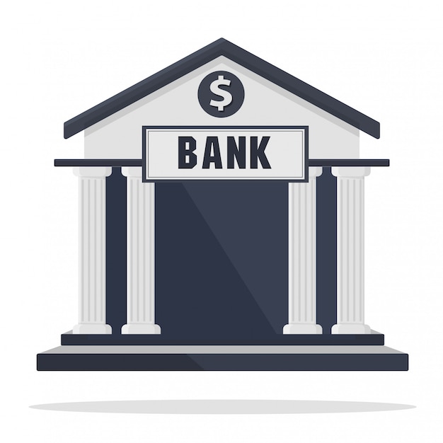 Download Bank building icon isolated on white | Premium Vector