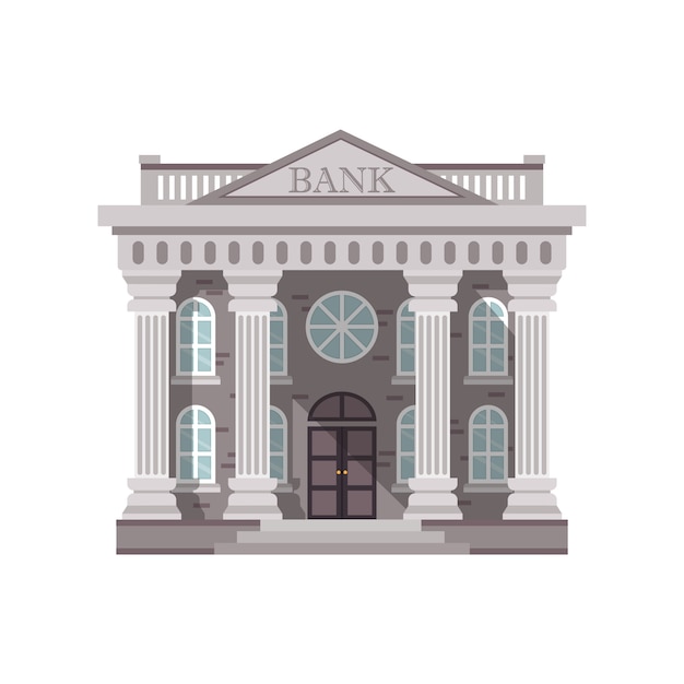 Premium Vector Bank Building Illustration