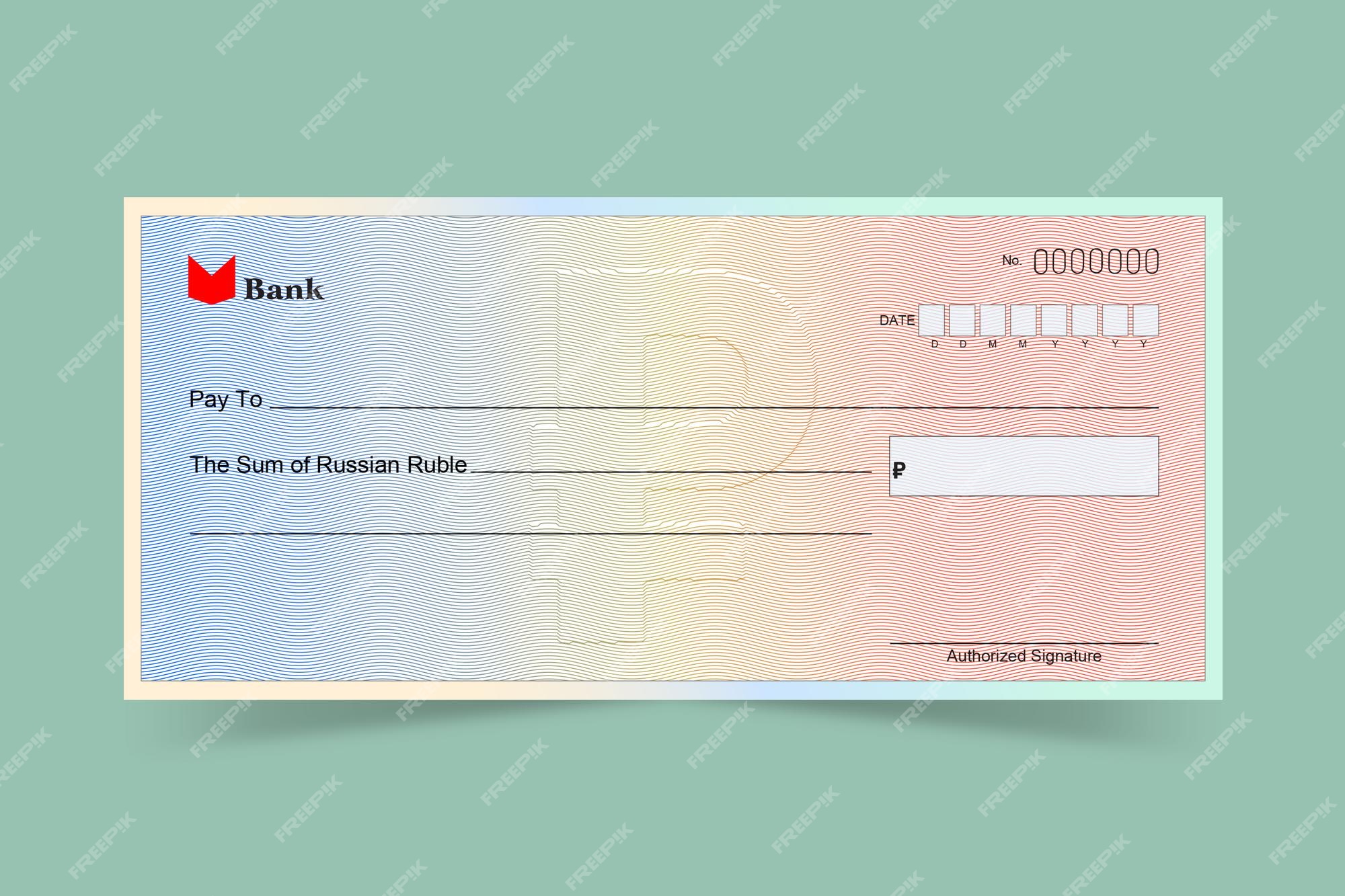 Premium Vector | Bank cheque design russian ruble relief background