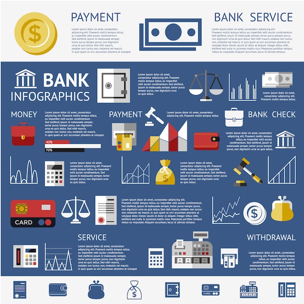 Free Vector | Bank infographic background