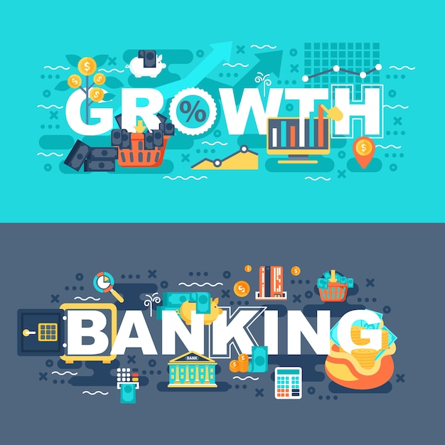 Download Free Banking And Growth Set Of Flat Concept Premium Vector Use our free logo maker to create a logo and build your brand. Put your logo on business cards, promotional products, or your website for brand visibility.